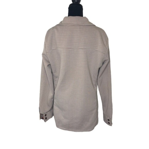 FARAH Womens Medium Brown Houndstooth Collared Jacket - Picture 3 of 7